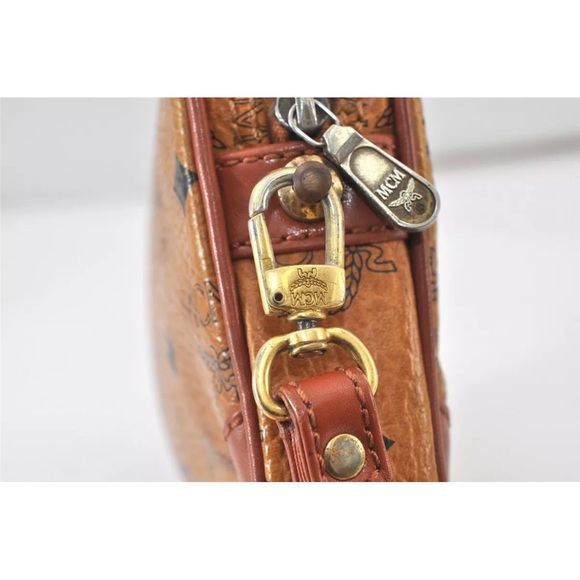 MCM Brown Clutch with Logo Pattern and Wrist Strap - Picture 13 of 16